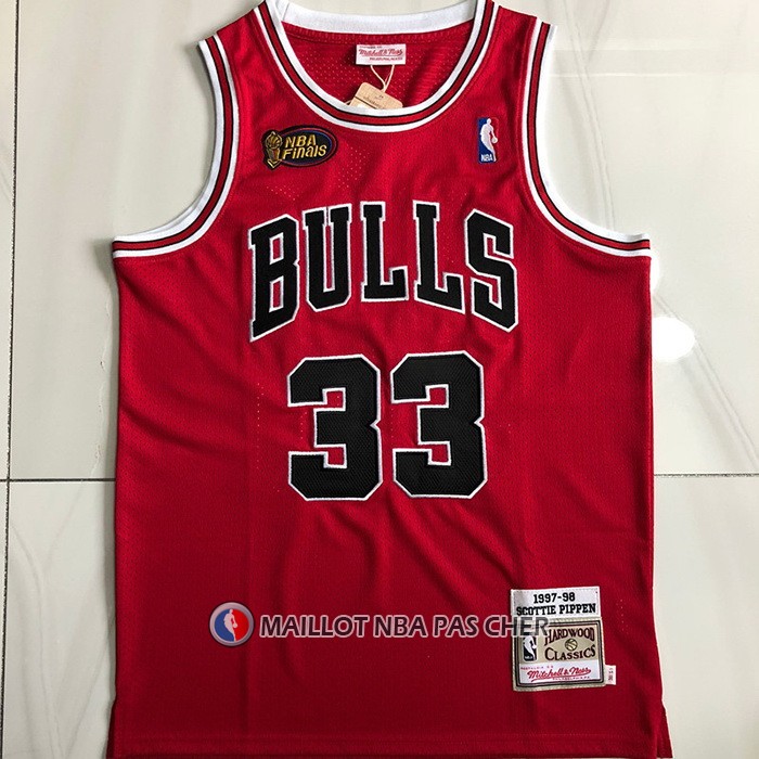 Maillot Chicago Bulls Scottie Pippen NO 33 1997-98 NBA Finals Mitchell & Ness Rouge